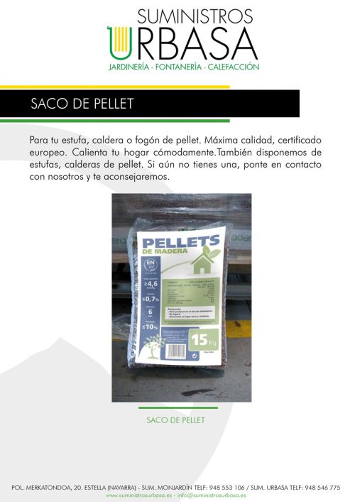 Saco de Pellet suministros Urbasa